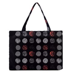 Black And Multicolored Polka Dot Artwork Digital Art Zipper Medium Tote Bag by Jancukart