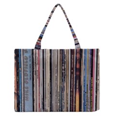 Vintage Vinyl Records Collection Zipper Medium Tote Bag by Jancukart