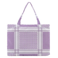 Square Purple Pattern Bead Purple Keffiyeh Purple Geometric Headdress Angle Violet Rectangle Zipper Medium Tote Bag by Jancukart