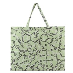 Multicolored Chemical Bond Illustration Chemistry Formula Science Zipper Large Tote Bag by Jancukart