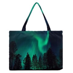Aurora Northern Lights Phenomenon Atmosphere Sky Zipper Medium Tote Bag by Jancukart