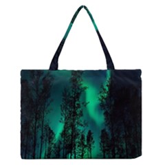 Aurora Northern Lights Celestial Magical Astronomy Zipper Medium Tote Bag by Jancukart