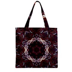 Rosette Kaleidoscope Mosaic Abstract Background Zipper Grocery Tote Bag by Jancukart