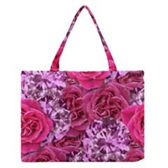 Roses Pink Tourmaline Seamless Zipper Medium Tote Bag by Jancukart