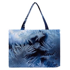 Pattern Frosty Frost Glass Zipper Medium Tote Bag by Jancukart