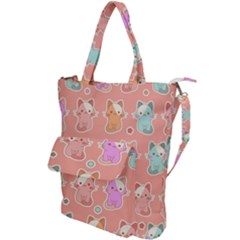 Cute-kawaii-kittens-seamless-pattern Shoulder Tote Bag by Salman4z