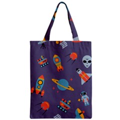 Space-seamless-pattern Zipper Classic Tote Bag by Salman4z