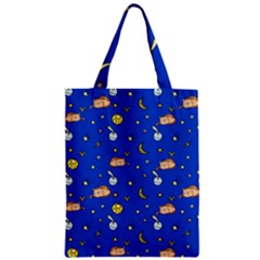 Cat Animals Sleep Stars Seamless Background Zipper Classic Tote Bag by pakminggu