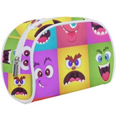 Monsters-emotions-scary-faces-masks-with-mouth-eyes-aliens-monsters-emoticon-set Make Up Case (large) by uniart180623