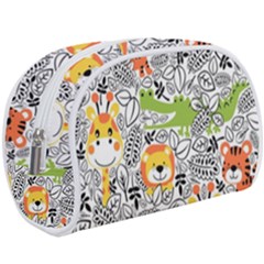 Seamless-pattern-with-wildlife-cartoon Make Up Case (large) by uniart180623