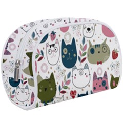 Pattern With Cute Cat Heads Make Up Case (large) by Simbadda