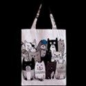 Cute Cat Hand Drawn Cartoon Style Zipper Classic Tote Bag View2