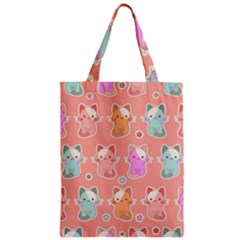 Cute-kawaii-kittens-seamless-pattern Zipper Classic Tote Bag by Simbadda