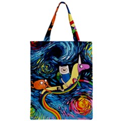 Cartoon Parody  Art Starry Night Van Gogh Zipper Classic Tote Bag by Sarkoni