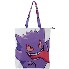 Purple Funny Monster Double Zip Up Tote Bag by Sarkoni