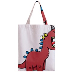 Dinosaur Dragon Drawing Cute Zipper Classic Tote Bag by Ndabl3x