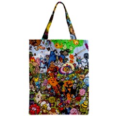 Cartoon Characters Tv Show  Adventure Time Multi Colored Zipper Classic Tote Bag by Sarkoni