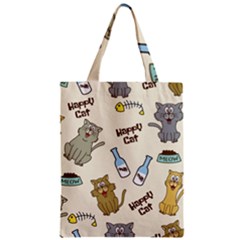 Cute Astronaut Cat With Star Galaxy Elements Seamless Pattern Zipper Classic Tote Bag by Grandong