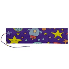 Card With Lovely Planets Roll Up Canvas Pencil Holder (l) by Hannah976