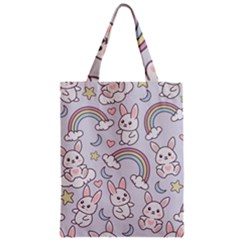Seamless Pattern With Cute Rabbit Character Zipper Classic Tote Bag by Apen