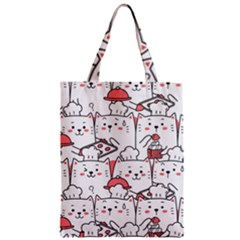 Cute Cat Chef Cooking Seamless Pattern Cartoon Zipper Classic Tote Bag by Bedest
