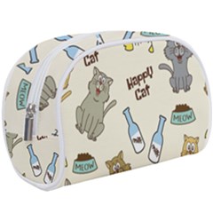Happy Cats Pattern Background Make Up Case (large) by Grandong