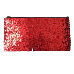Sequin And Glitter Red Bling Pencil Case by artattack4all