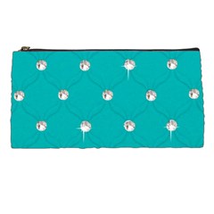 Turquoise Diamond Bling Pencil Case by artattack4all