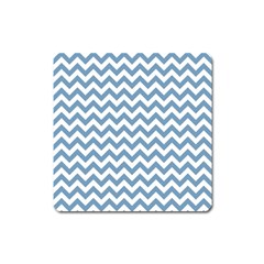 Blue And White Zigzag Magnet (square)