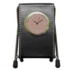 Background Abstract Colorful Pen Holder Desk Clocks by Amaryn4rt