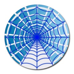 Cobweb Network Points Lines Round Mousepads by Amaryn4rt