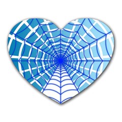 Cobweb Network Points Lines Heart Mousepads by Amaryn4rt
