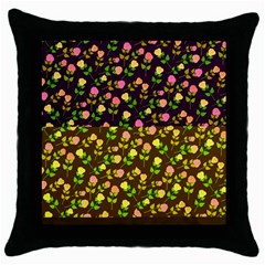 Flowers Roses Floral Flowery Throw Pillow Case (black) by Amaryn4rt