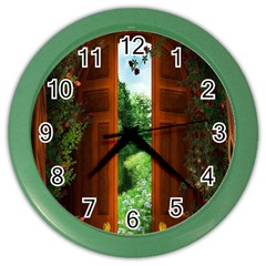 Beautiful World Entry Door Fantasy Color Wall Clocks by Amaryn4rt