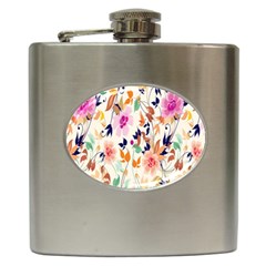 Vector Floral Art Hip Flask (6 Oz) by Amaryn4rt