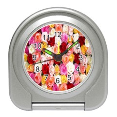 Rose Color Beautiful Flowers Travel Alarm Clocks by Amaryn4rt