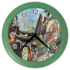 Japanese Art Painting Fantasy Color Wall Clocks by Amaryn4rt