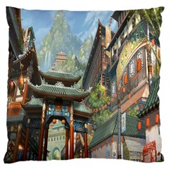 Japanese Art Painting Fantasy Large Cushion Case (one Side) by Amaryn4rt
