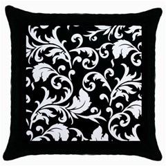 Vector Classical Traditional Black And White Floral Patterns Throw Pillow Case (black) by Amaryn4rt