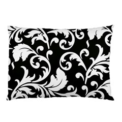Vector Classical Traditional Black And White Floral Patterns Pillow Case by Amaryn4rt