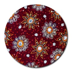 India Traditional Fabric Round Mousepads by Amaryn4rt