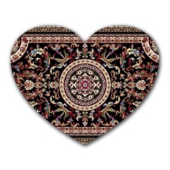 Vectorized Traditional Rug Style Of Traditional Patterns Heart Mousepads by Amaryn4rt