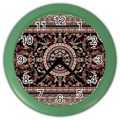 Vectorized Traditional Rug Style Of Traditional Patterns Color Wall Clocks by Amaryn4rt