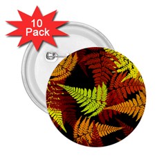 3d Red Abstract Fern Leaf Pattern 2 25  Buttons (10 Pack)  by Amaryn4rt