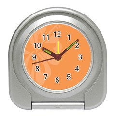 Hibiscus Sakura Tangerine Orange Travel Alarm Clocks by Mariart