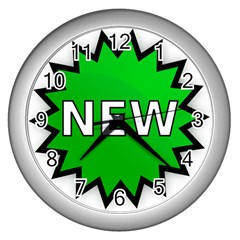 New Icon Sign Wall Clocks (silver)  by Mariart