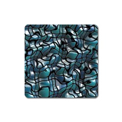 Old Spiderwebs On An Abstract Glass Square Magnet