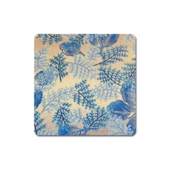 Fabric Embroidery Blue Texture Square Magnet