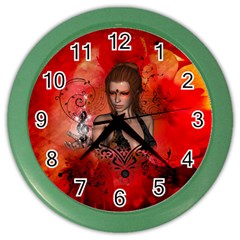 The Fairy Of Music Color Wall Clock by FantasyWorld7