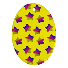 Ombre Glitter  Star Pattern Oval Ornament (two Sides) by snowwhitegirl